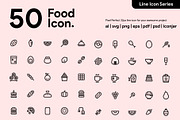 50 Food Line Icon