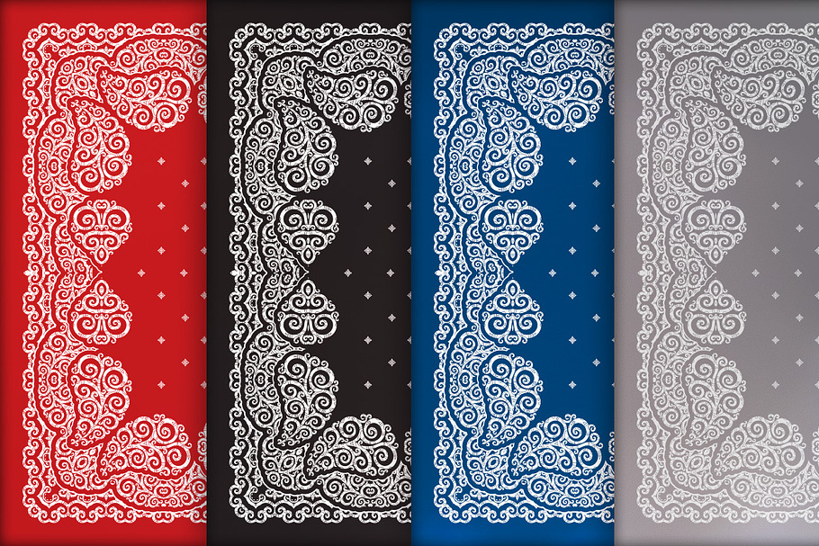 Bandanna print design set (vector) in Patterns - product preview 8