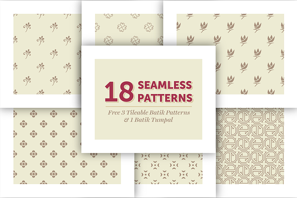18 Seamless Patterns + Free 4 Batik