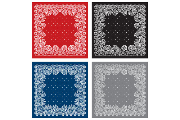 Bandanna print design set (vector) in Patterns - product preview 7