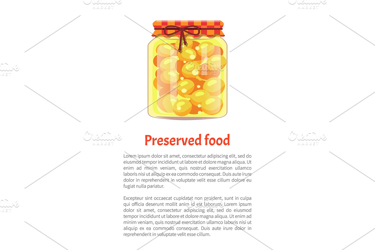 Preserved Food Cherry Plum Vector in Illustrations - product preview 8