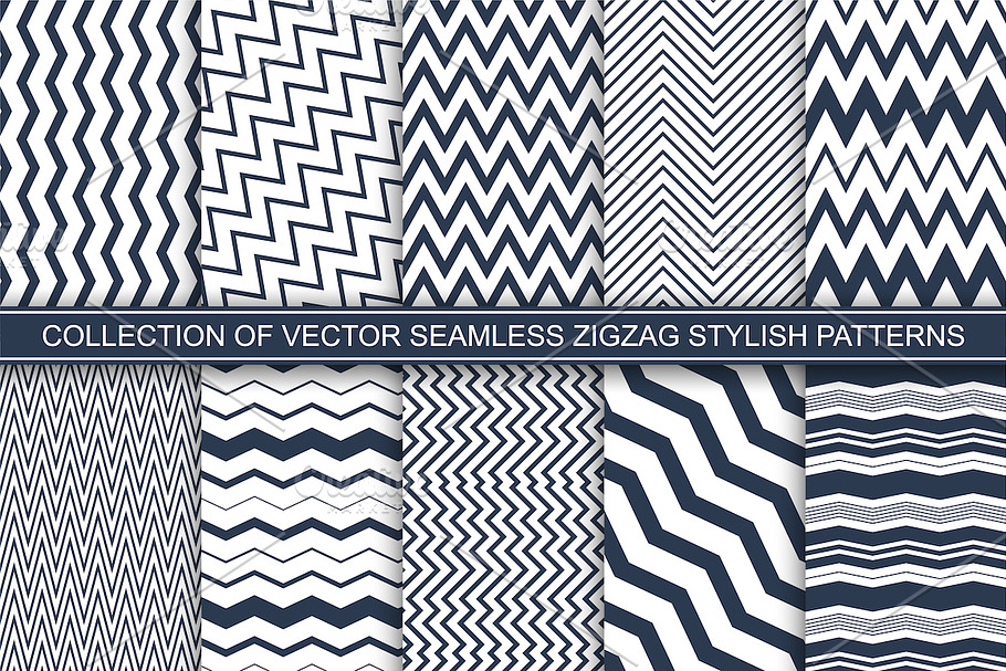 Geometric seamless zigzag patterns in Patterns - product preview 8