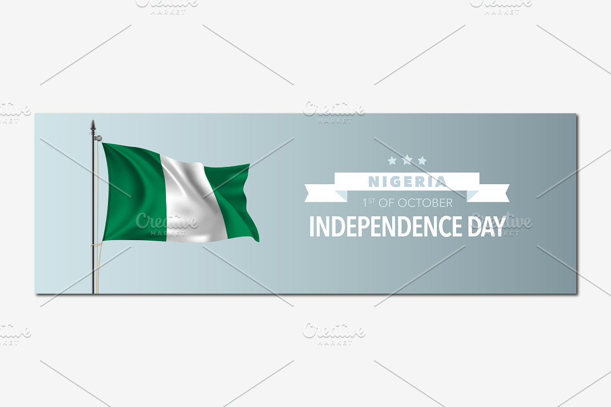 Nigeria happy independence day vecto in Illustrations - product preview 8