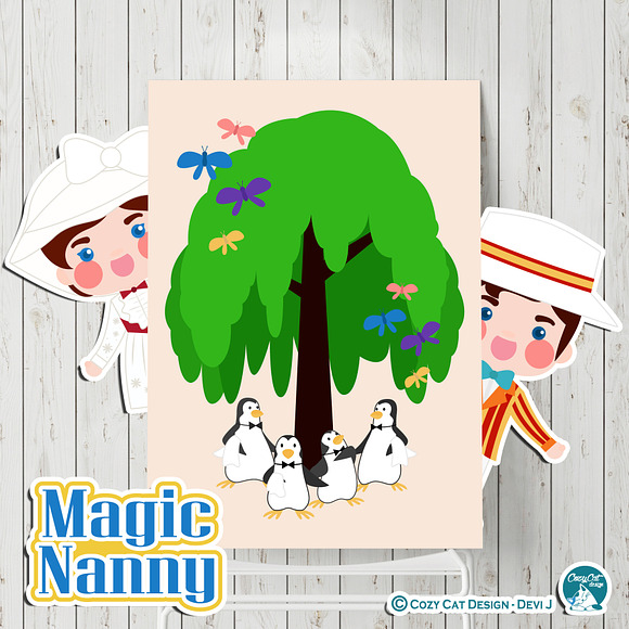 Magic Nanny Digital Clip Art in Illustrations - product preview 3