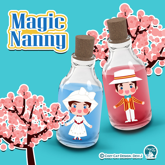Magic Nanny Digital Clip Art in Illustrations - product preview 4