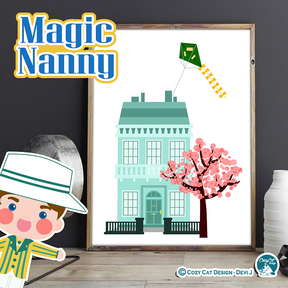 Magic Nanny Digital Clip Art in Illustrations - product preview 6