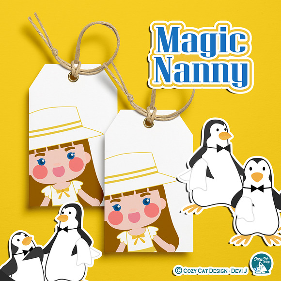 Magic Nanny Digital Clip Art in Illustrations - product preview 7