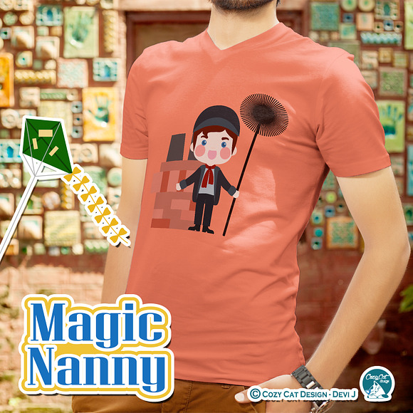 Magic Nanny Digital Clip Art in Illustrations - product preview 8