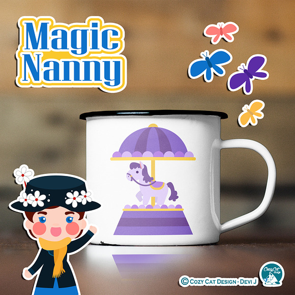 Magic Nanny Digital Clip Art in Illustrations - product preview 9