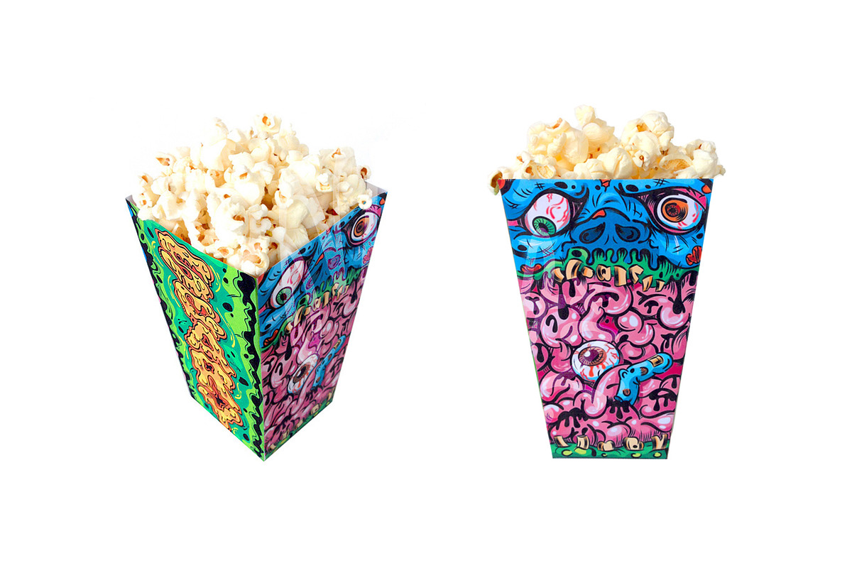 Halloween Zombie Popcorn Box in Stationery Templates - product preview 8