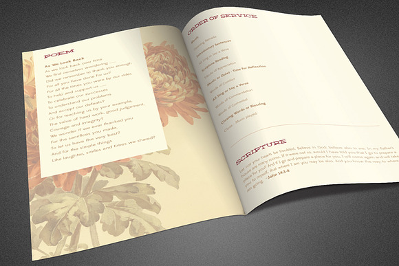 Burgundy Funeral Program Template in Brochure Templates - product preview 2