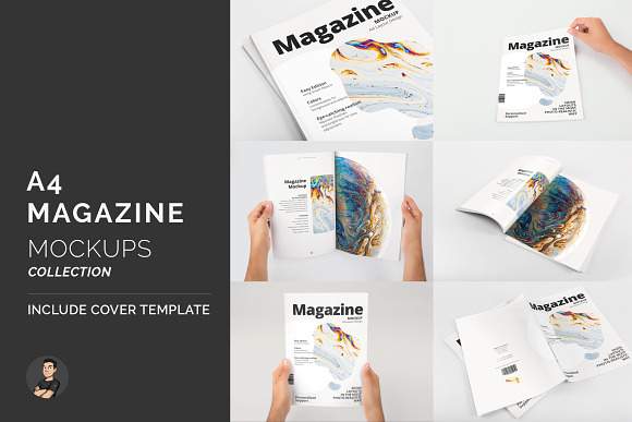 A4 Magazine Mockup Pack in Print Mockups - product preview 4