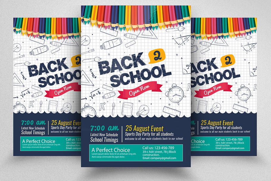 Back To School Party Flyer Template in Flyer Templates - product preview 8