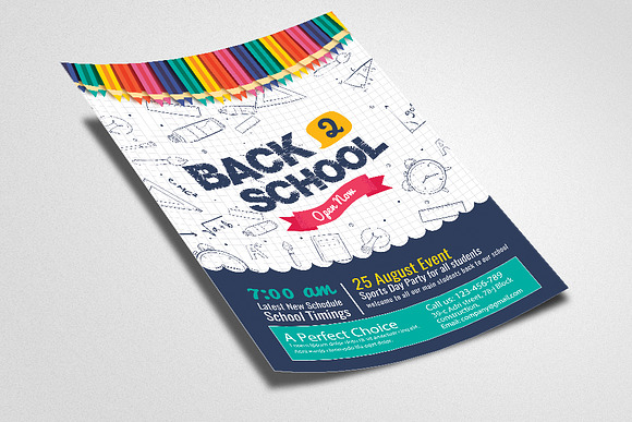 Back To School Party Flyer Template in Flyer Templates - product preview 1