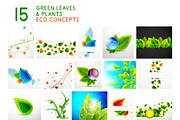 Set of green nature concepts and