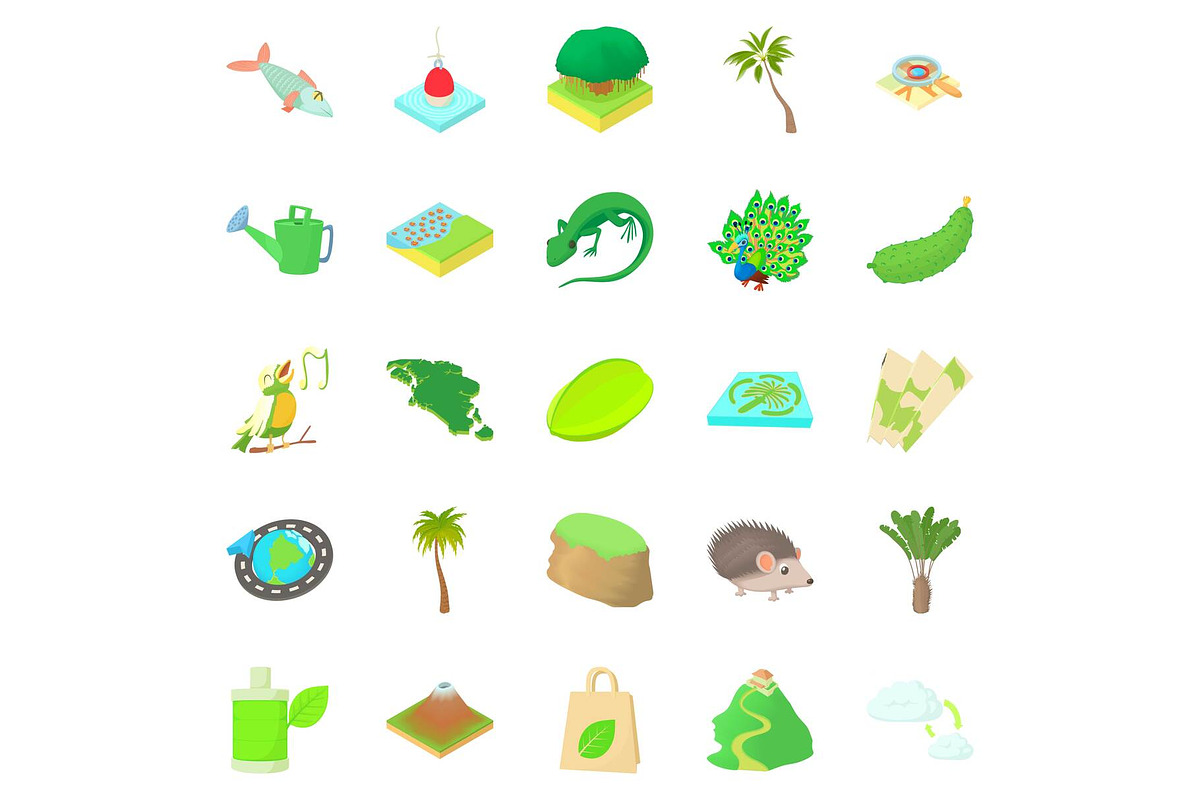 Hiking trails icons set in Illustrations - product preview 8