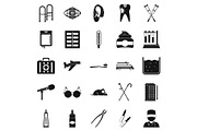 Interest icons set, simple style