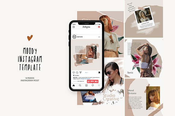 Moody Instagram Templates in Instagram Templates - product preview 1