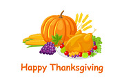 Happy Thanksgiving Day Poster with