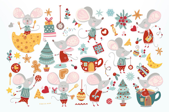 Noel. Christmas Mouse Bundle. in Illustrations - product preview 2