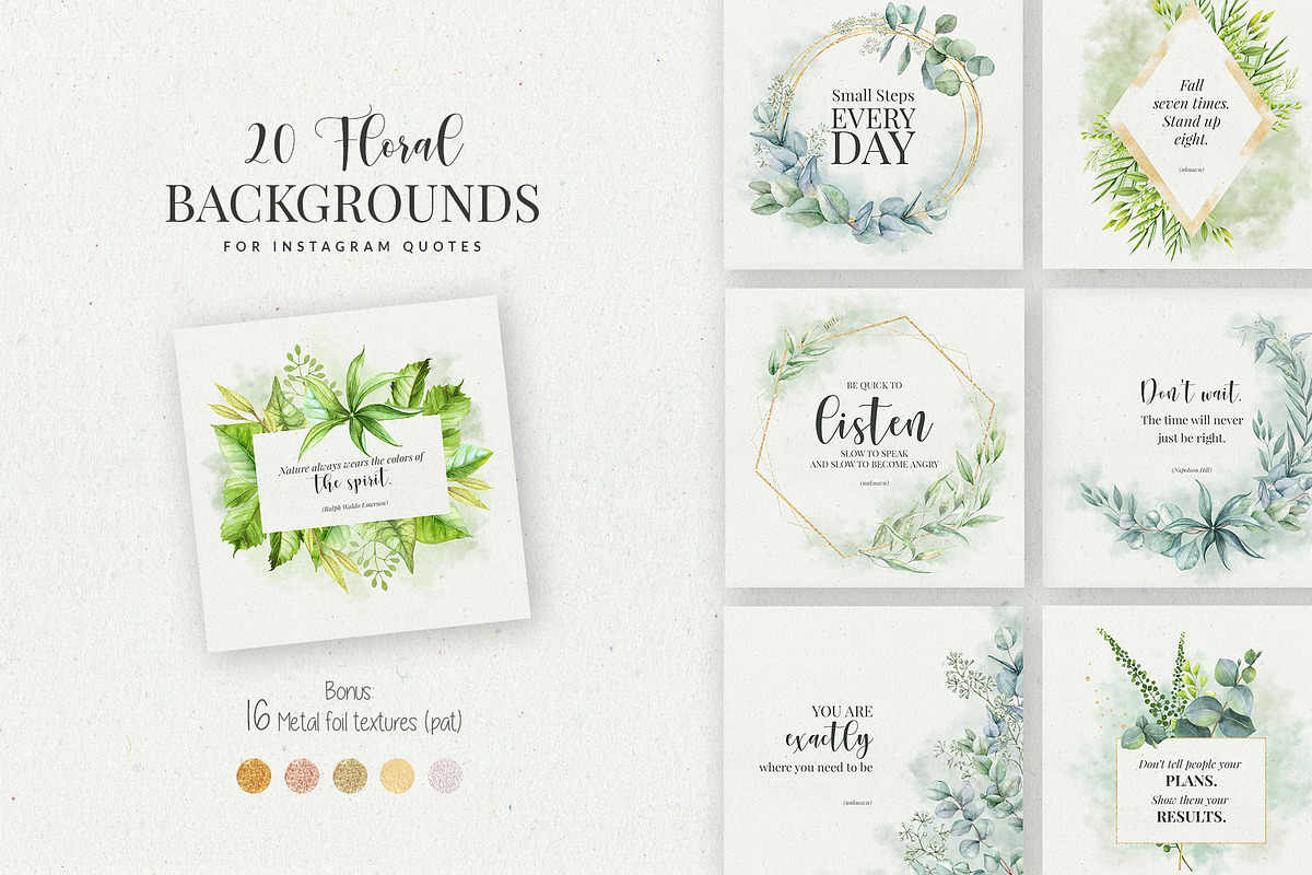 20 Floral Backgrounds for Instagram in Instagram Templates - product preview 8