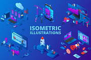 Isometric illustrations set