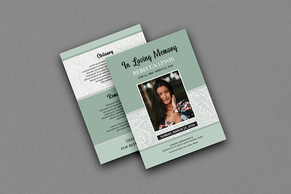 Funeral Program Card Template - v914 in Card Templates - product preview 1