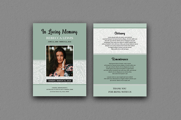 Funeral Program Card Template - v914 in Card Templates - product preview 2
