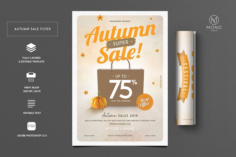 Autumn Sale Flyer in Flyer Templates - product preview 8