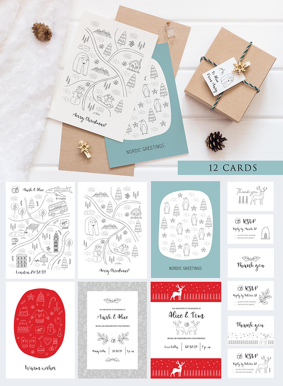 Christmas card map creator in Illustrations - product preview 10