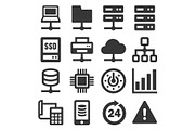 Network and Hosting Icons Set on