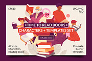'Time to Read Books' Design Set