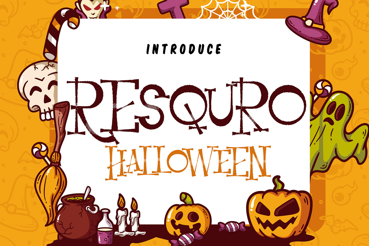 Resquro Halloween | Decorative Font in Halloween Fonts - product preview 8