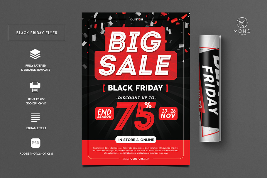 Black Friday Sale Flyer in Flyer Templates - product preview 8
