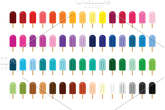 Popsicles & Ice Pops Clip Art Set in Illustrations - product preview 1