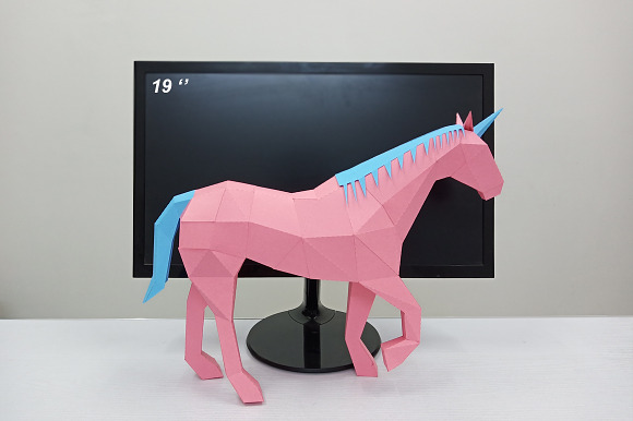 DIY Unicorn - 3d papercraft in Templates - product preview 3