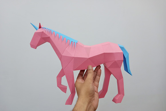 DIY Unicorn - 3d papercraft in Templates - product preview 4