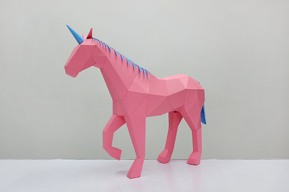 DIY Unicorn - 3d papercraft in Templates - product preview 5