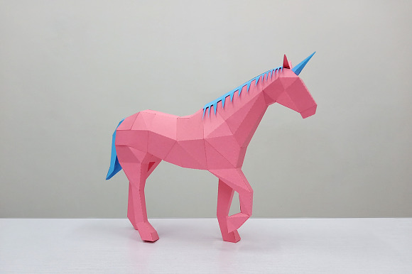 DIY Unicorn - 3d papercraft in Templates - product preview 6