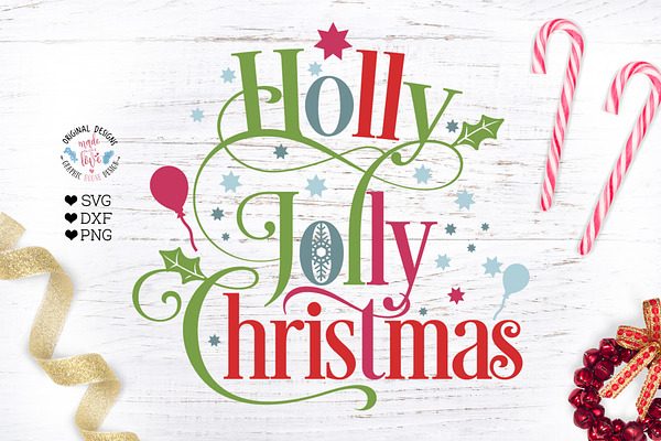 Holly Jolly Christmas Cut File