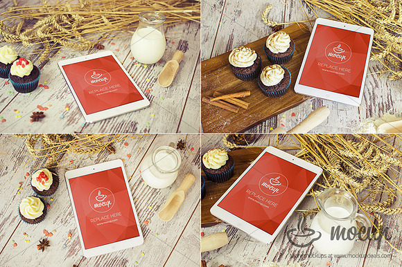 8 PSD Mockups Cupcakes in Mobile & Web Mockups - product preview 2