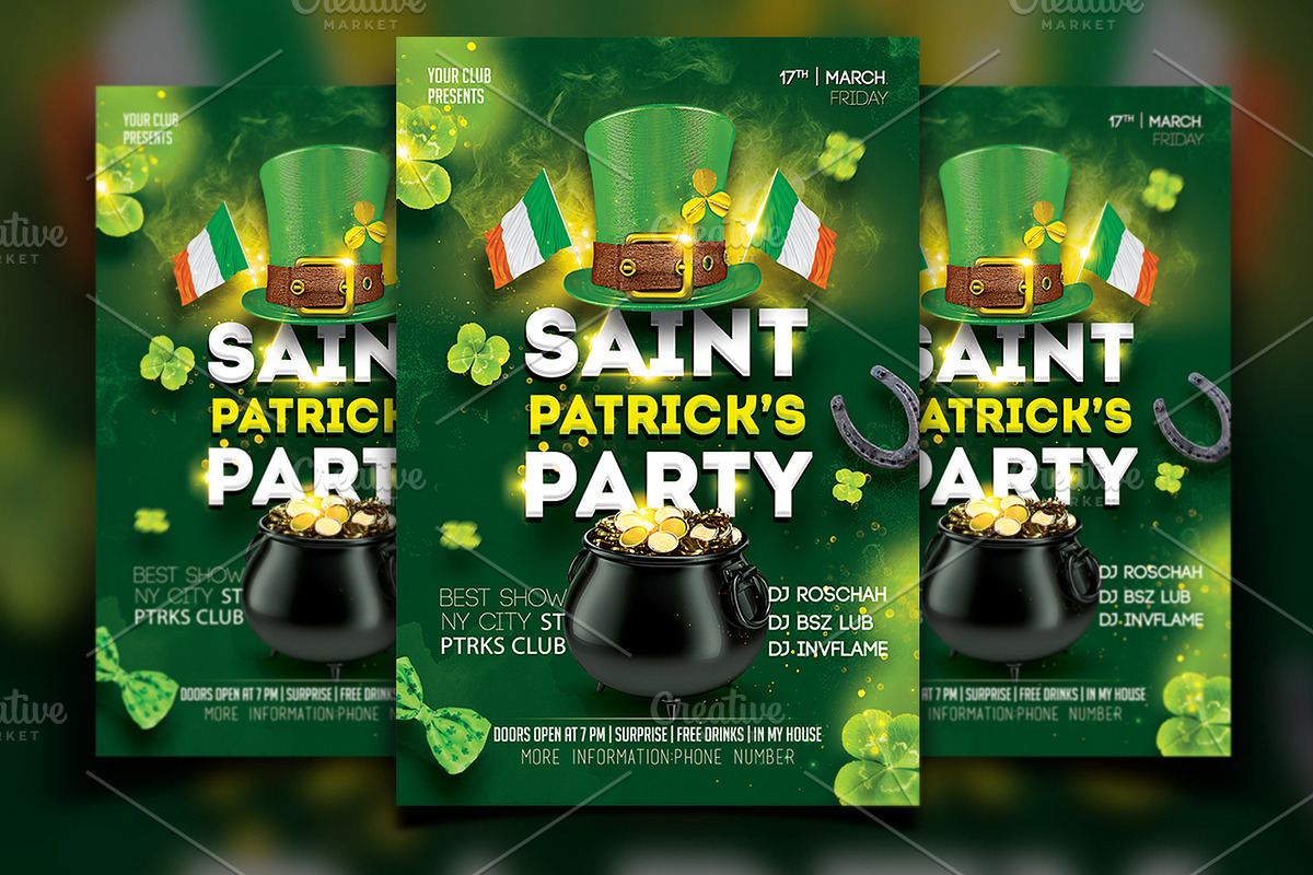 St. Patricks Day Party Flyer in Flyer Templates - product preview 8