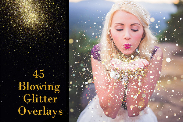 45 Blowing Glitter Overlays