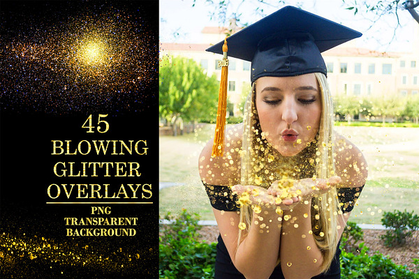 45 Blowing Glitter Overlays PNG
