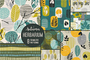 Herbarium. 8 seamless patterns