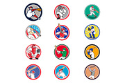 Cartoon Baseball Icon Collection