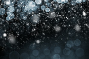 Snow falling with bokeh background