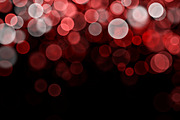 Red bokeh background with copy space