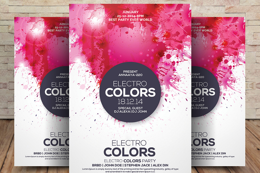 Electro Colors Flyer Template in Flyer Templates - product preview 8