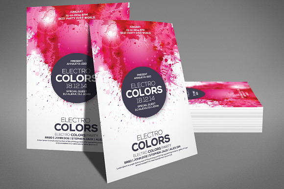 Electro Colors Flyer Template in Flyer Templates - product preview 1
